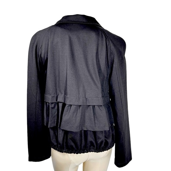ESCADA SPORT Black Peplum Lined Drawstring Jacket Top Women's Size L EU42 - Picture 3 of 16